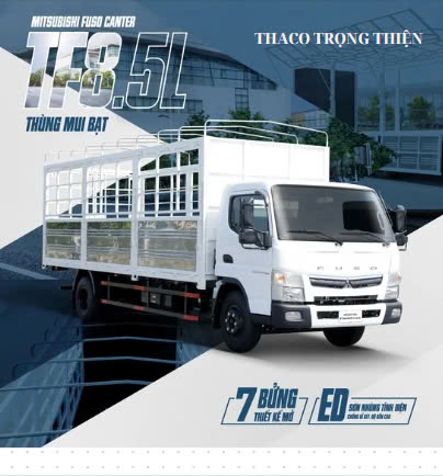 MITSUBISHI FUSO CANTER TF8.5L - THÙNG MUI BẠT KẾT CẤU MỚI